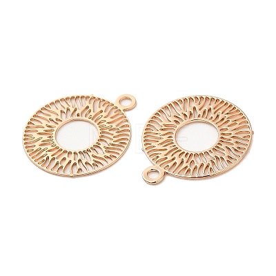 Long-Lasting Plated Brass Filigree Charms KK-K336-15KCG-1