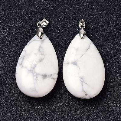 Natural Howlite Pendants G-D084-01P-B16-1