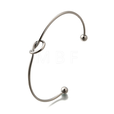 Heart 304 Stainless Steel Open Cuff Bangles BJEW-M113-01P-1