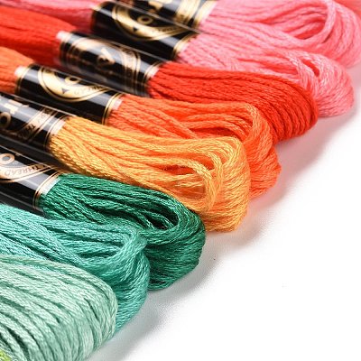 12 Skeins 12 Colors 6-Ply Polyester Embroidery Floss OCOR-M009-01B-12-1