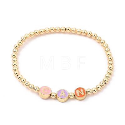 Brass Stretch Beaded Bracelets BJEW-JB05451-02-1