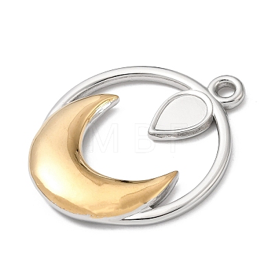 Moon 304 Stainless Steel Pendant Cabochon Setting STAS-P454-10A-1