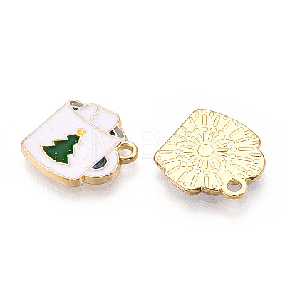Christmas Theme Rack Plating Alloy Enamel Charms PALLOY-O109-29LG-1