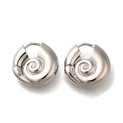 Rack Plating Spiral Shell Brass Hoop Earrings EJEW-H143-22P-1