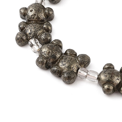 Electroplated Natural Pyrite Beads Strands G-Q187-02B-1