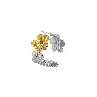 304 Stainless Steel Cuff Open Rings for Women WGBCB61-02-1