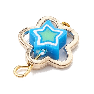Handmade Polymer Clay with CCB Plastic Bead Frames Pendants PALLOY-JF04752-1