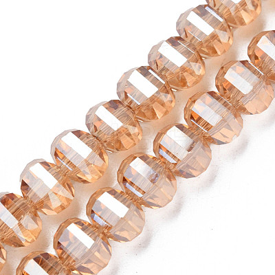 Electroplate Transparent Glass Beads Strands EGLA-N002-31-F05-1