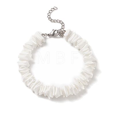 Natural Shell Fragment Irregular Beaded Bracelet & Necklace & Anklet SJEW-JS01264-1