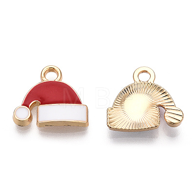 Golden Plated Alloy Enamel Charms X-ENAM-T009-96-RS-1