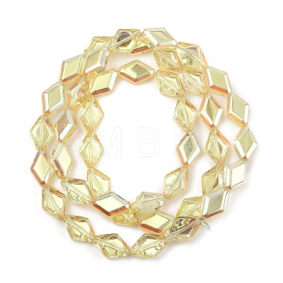 Electroplate UV Plating Glass Beads Strands EGLA-B010-01A-HP02-1