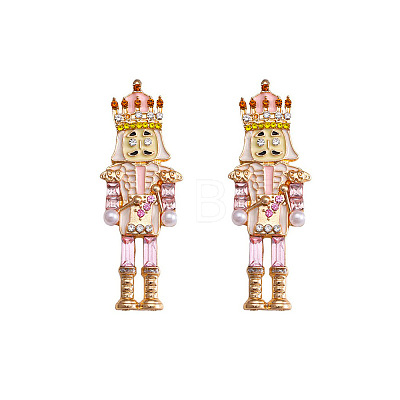 Cartoon Soldier Shape Alloy Enamel Stud Earrings FS-WGA682D-04-1