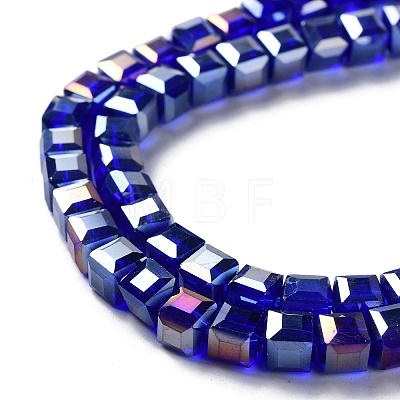 Electroplate Glass Beads Strands EGLA-R030-6x6mm-10-1