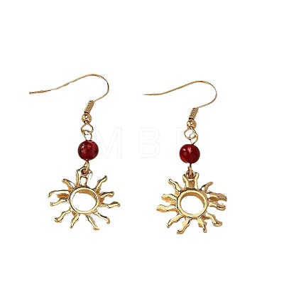 Natural Carnelian Dangle Earrings FS-WGC0479-01-1