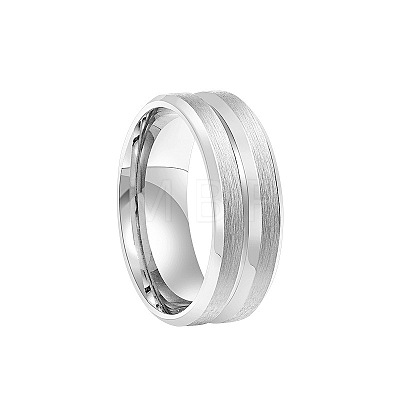 Grooved Titanium Steel Finger Rings for Men WG2ADDA-14-1