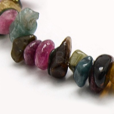 Natural Tourmaline Nuggets Bead Strands G-L154-B-07-1