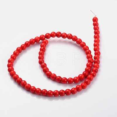 Synthetical Howlite Beads Strands X-G609-6mm-1