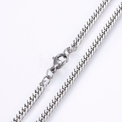 304 Stainless Steel Curb Chain Necklaces NJEW-P226-05P-01-1