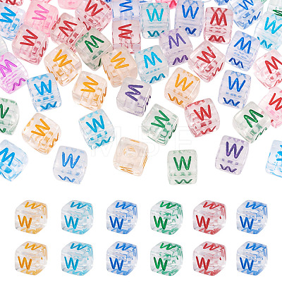 50Pcs Acrylic European Beads MACR-TADJ0001-13W-1