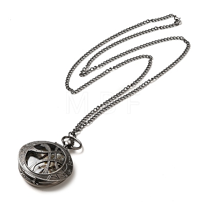 Alloy Glass Pendant Pocket Necklace WACH-S002-13B-1