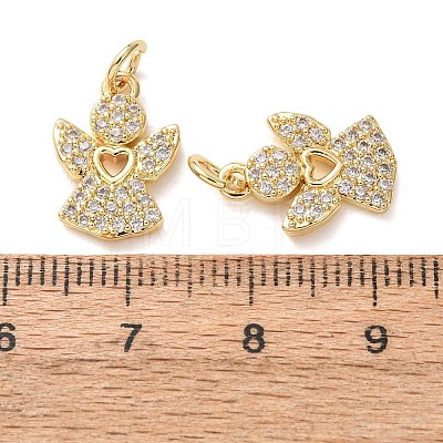 Brass Micro Pave Clear Cubic Zirconia Charms CU-E003-13G-B-1