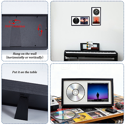 Wooden CD Display Stands with Glass ODIS-WH0108-098-1