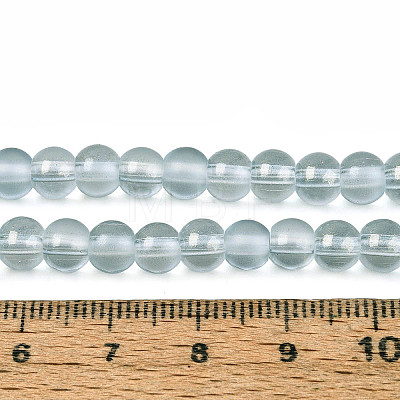 Frosted Transparent Glass Bead Strands GLAA-P065-6mm-10-1