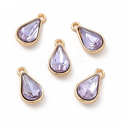 Faceted Glass Rhinestone Pendants FIND-G049-01G-01-1