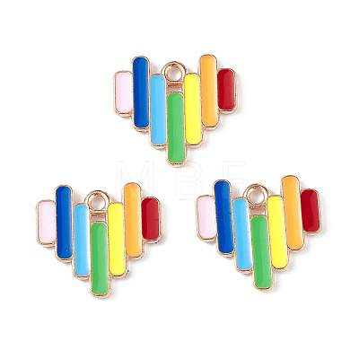 Rainbow Color Pride Alloy Enamel Pendants ENAM-K067-13-1