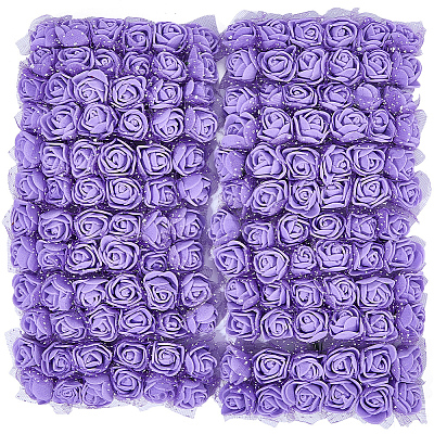 288Pcs Foam & Iron Artificial Flower AJEW-SP0003-58C-1