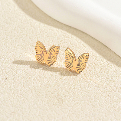 201 Stainless Steel Stud Earrings for Women GD6103-1-1