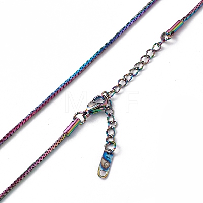 Ion Plating(IP) 304 Stainless Steel Round Snake Chain Necklace for Men Women NJEW-K245-012E-1