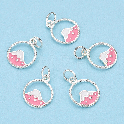 925 Sterling Silver Enamel Charms STER-T004-06S-01-1