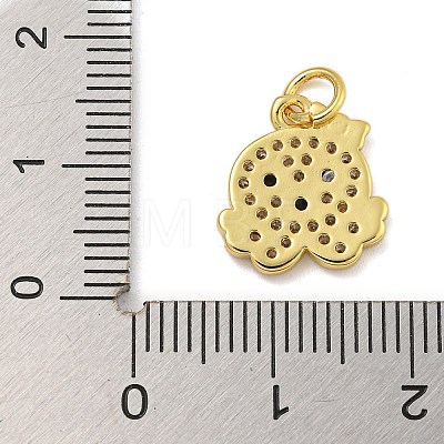 Marine Theme Rack Plating Brass Micro Pave Cubic Zirconia Pendants KK-I718-28G-03-1