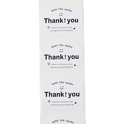 Self-Adhesive Paper Gift Tag Stickers with Word Thank You DIY-R084-05B-1