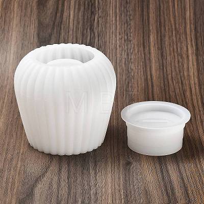 DIY Striped Round Candle Cup with Lid Silicone Molds DIY-G094-06B-1