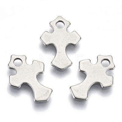 Non-Tarnish 201 Stainless Steel Tiny Cross Charms STAS-R116-090-1