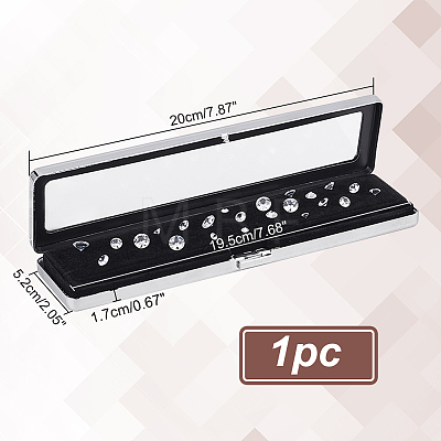 Iron Gemstone Display Boxes CON-WH0084-30P-1