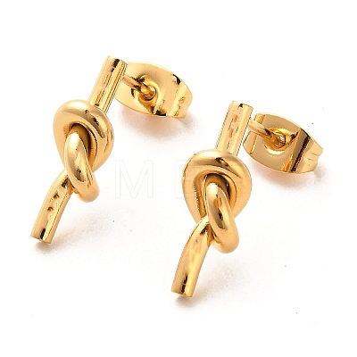 Ion Plating(IP) 304 Stainless Steel Stud Earrings EJEW-D101-04G-1