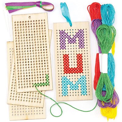 DIY Wood Bookmarks Cross Stitch Kits OFST-PW0006-14A-1