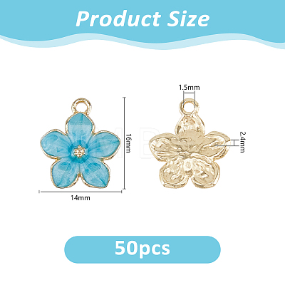 50Pcs Alloy Enamel Pendants ENAM-DC0002-36A-1