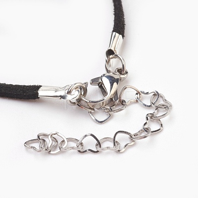 Faux Suede Cord Bracelets & Necklaces Jewelry Sets SJEW-JS00983-1