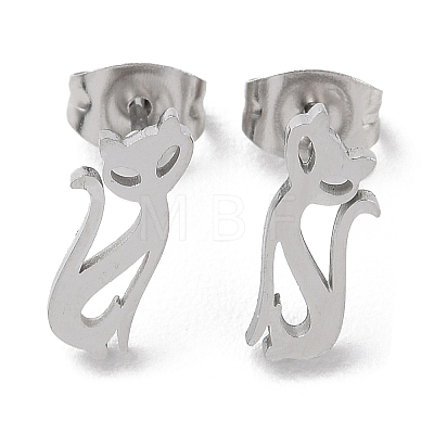 Non-Tarnish 304 Stainless Steel Stud Earrings EJEW-B022-04P-1