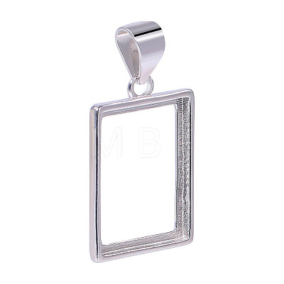 1Pc 925 Sterling Silver Pendant Cabochon Settings STER-BC0002-77A-1