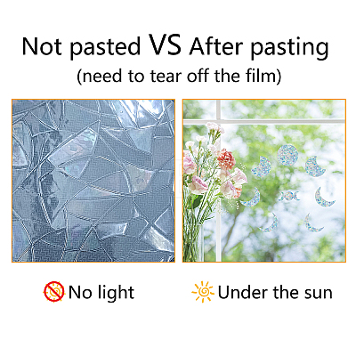 16 Sheets 8 Styles Waterproof PVC Colored Laser Stained Window Film Static Stickers DIY-WH0314-070-1