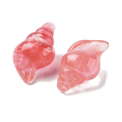 Cherry Quartz Glass Carved Figurines DJEW-L023-H02-1