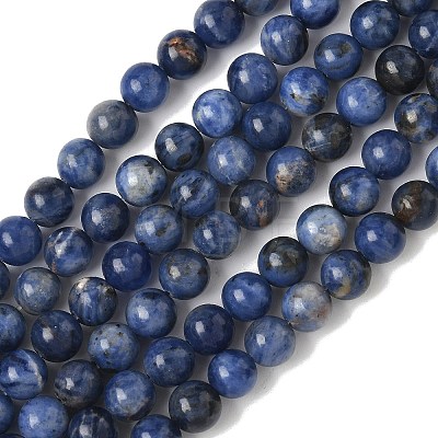 Natural Sodalite Beads Strands G-G515-6mm-07-1