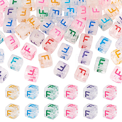 50Pcs Acrylic European Beads MACR-TADJ0001-13F-1