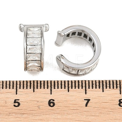 304 Stainless Steel Rhinestone Cuff Earrings for Women EJEW-A161-06P-01-1