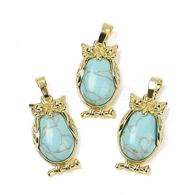 Synthetic Turquoise Pendant KK-F887-02G-02-1